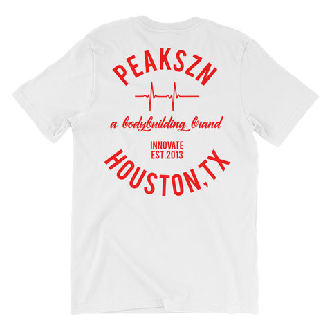 PeakSZN A Bodybuilding Brand Unisex short sleeve t-shirt (Red)