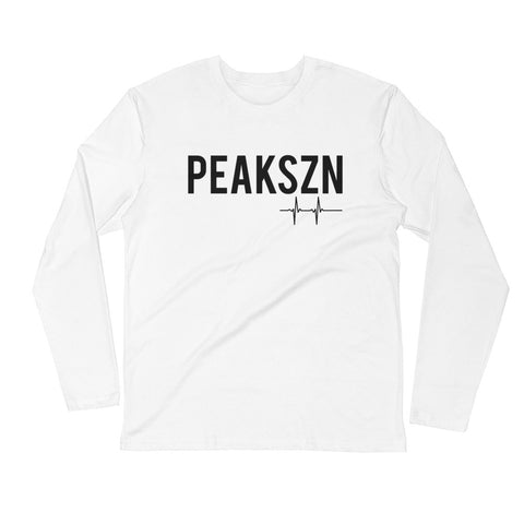 PEAKSZN White Long Sleeve Fitted Crew